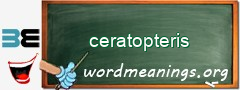 WordMeaning blackboard for ceratopteris